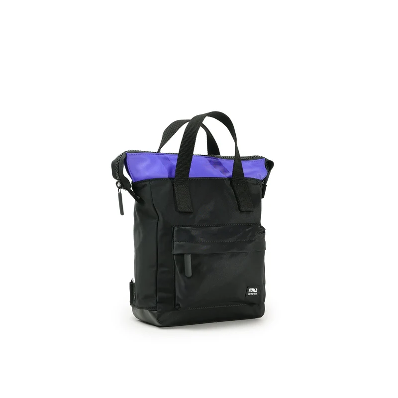ROKA Kreativer Abfall Bantry B Schwarz / Schlichte lila kleine Tasche aus recyceltem Nylon