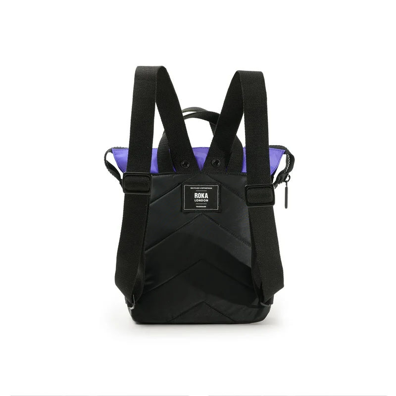 ROKA Kreativer Abfall Bantry B Schwarz / Schlichte lila kleine Tasche aus recyceltem Nylon