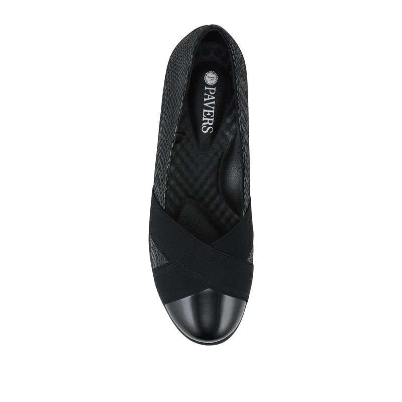 Lightweight Wedge Heel Slip On Shoes - WK42021 / 328 124 - Black-Black Patent