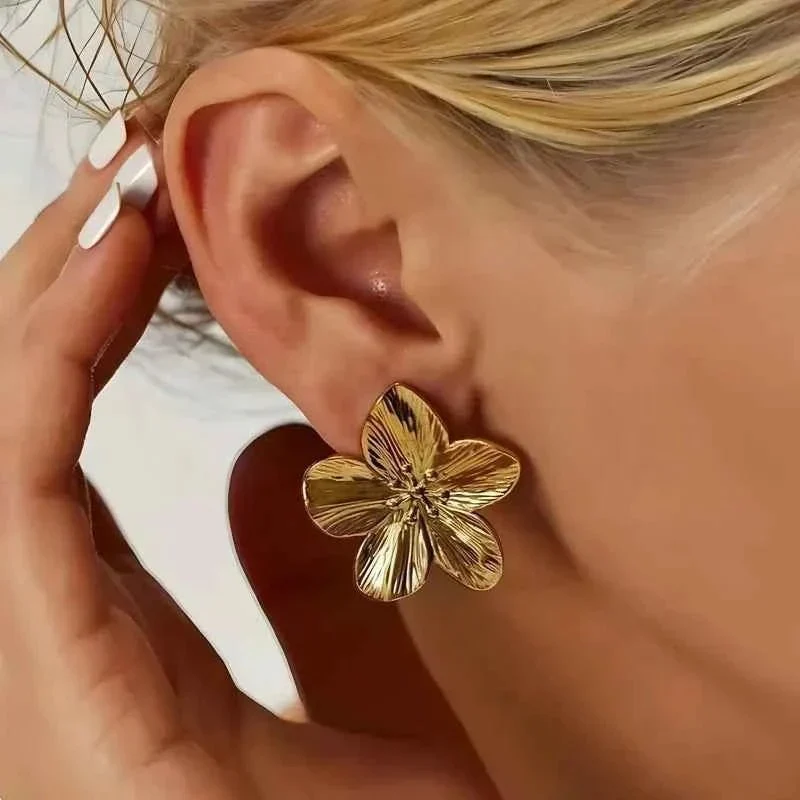 Blumen Ohrringe Gold