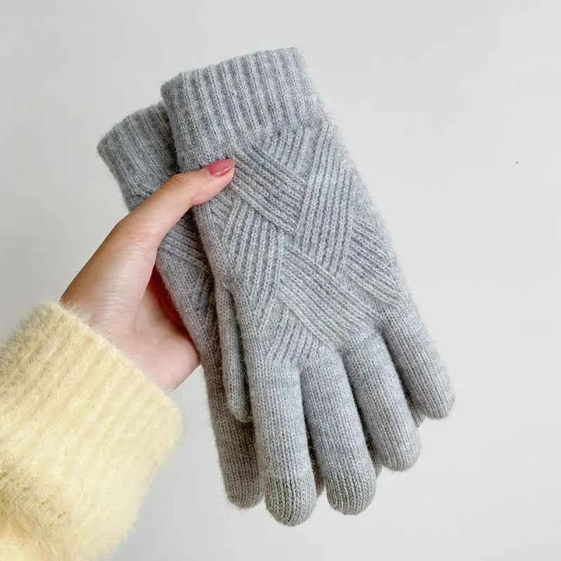 Warme Strickhandschuhe Damen