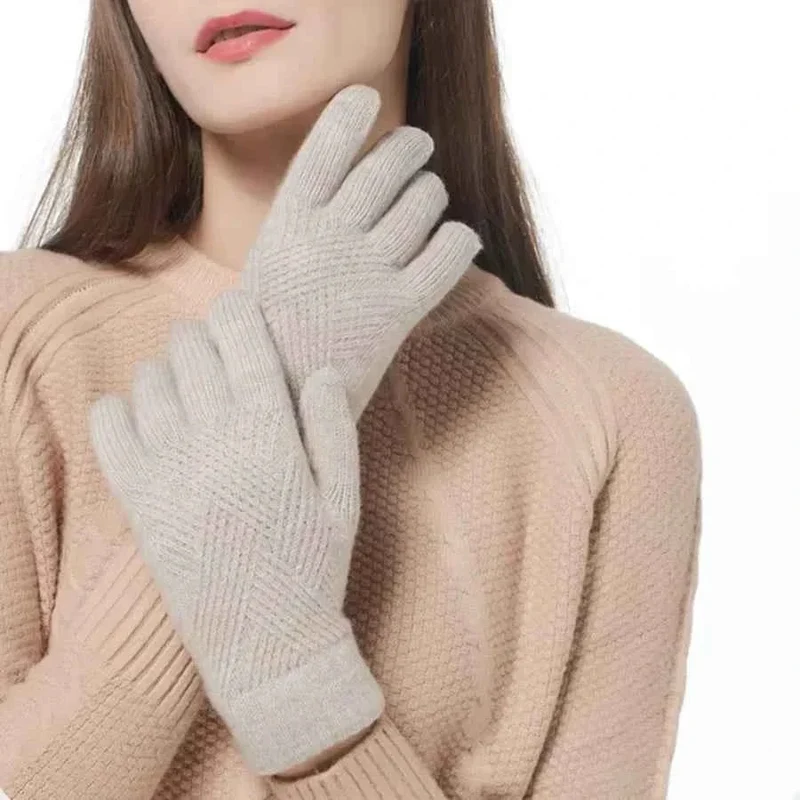 Warme Strickhandschuhe Damen