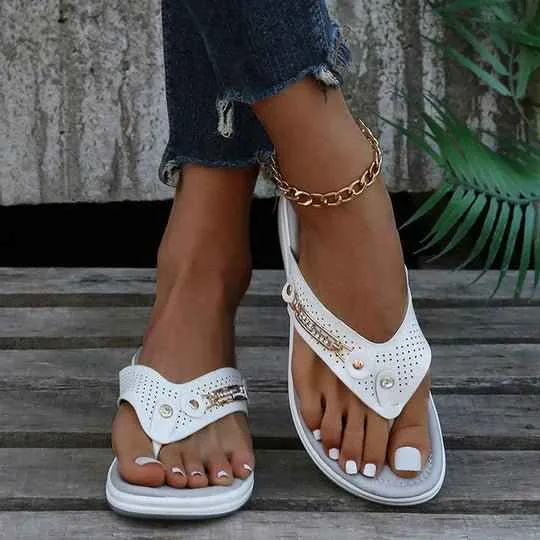 Isla – Elegante orthopädische Zehensandalen mit Schmuckdetails