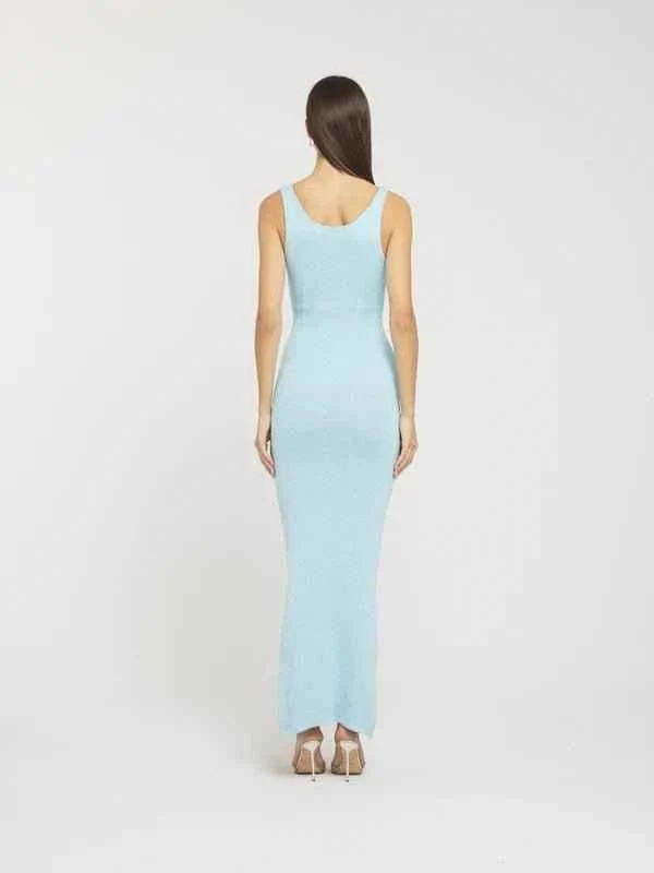 Lumi – Glitzerndes Strickkleid in Maxilänge mit Racerback