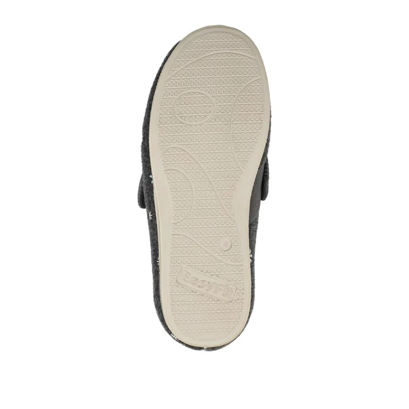 Easy Step In Extra Wide Adjustable Fasten Slippers - BRIDIE / 327 959 - Grey
