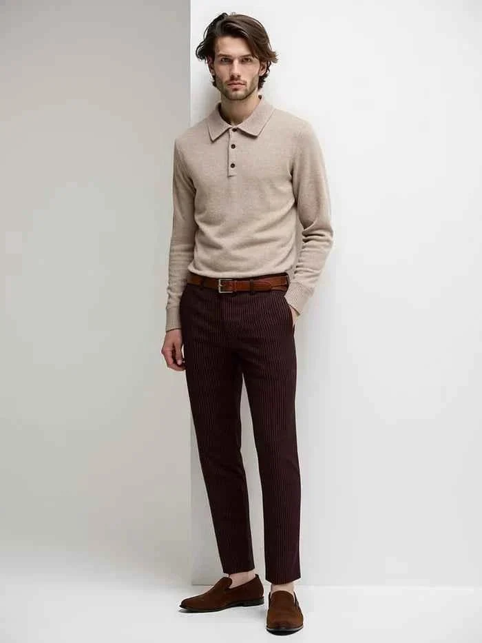 Herren Pullover Mit Knopfleiste