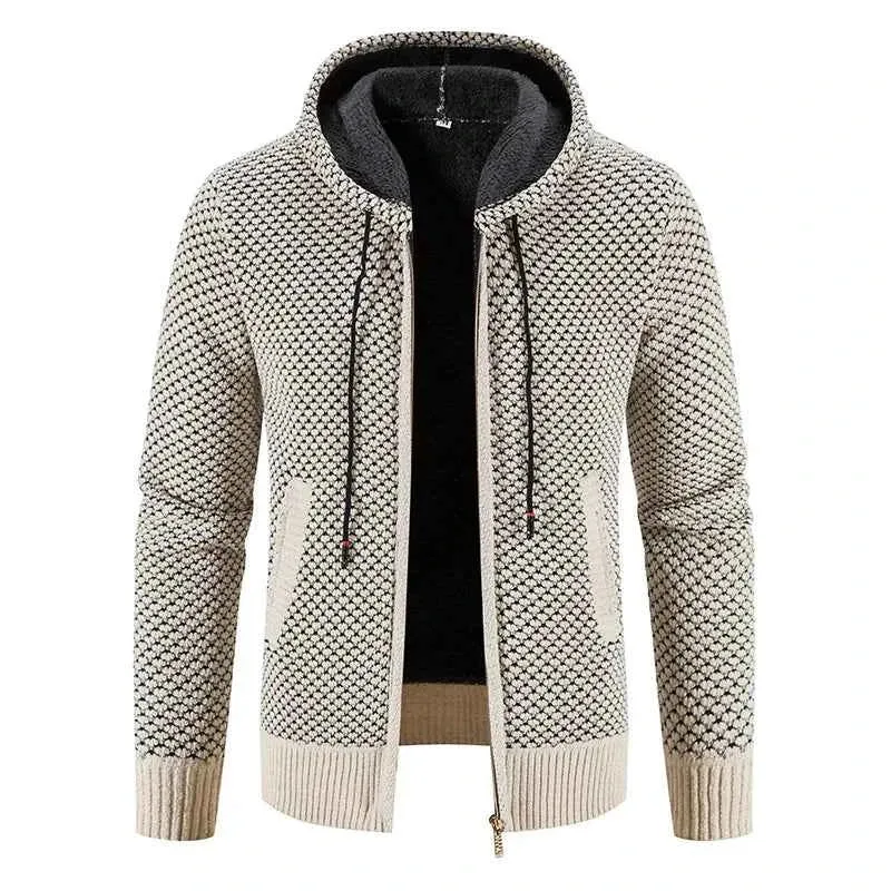 Herren Kapuzenstrickjacke
