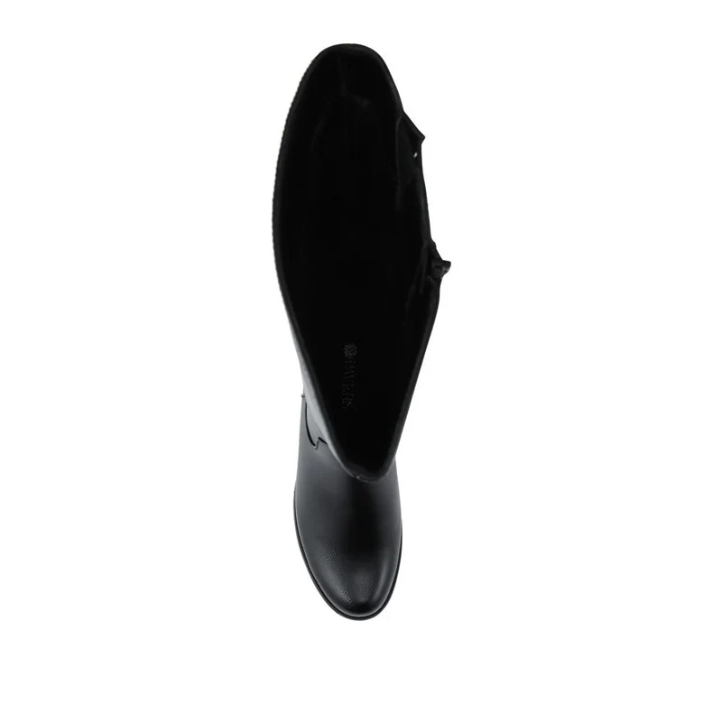 Warm Block Heel Long Boots - WK42028 / 328 360 - Black