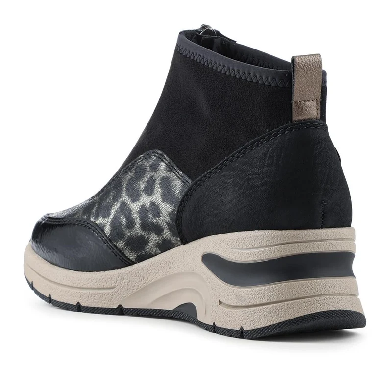 Zip-Up Chunky Ankle Boots - RKR40506 / 325 663 - Black Multi
