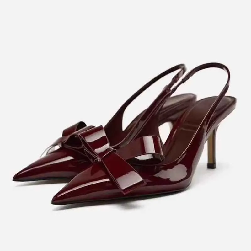 Isabelle – Slingback-Pumps mit spitzer Kappe und Schleifendetail