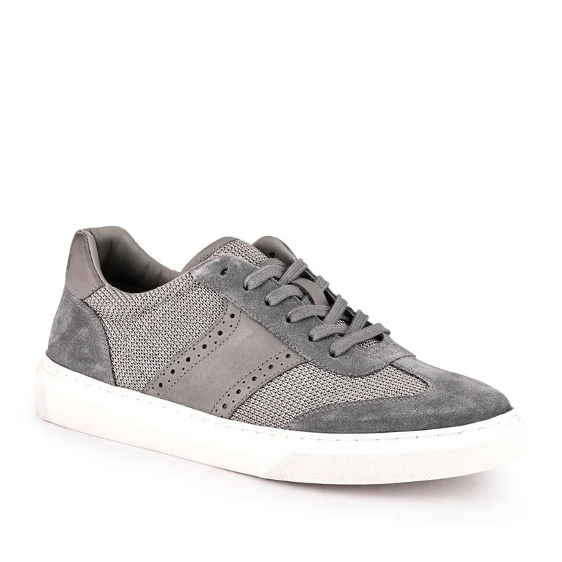 Stephan Lace-Up Leather Trainers - STEPHAN / 328 076 - Grey Suede