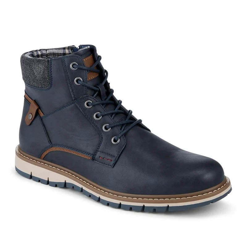 Lace Up Boots With Fabric Cuff - WOIL42026 / 327 955