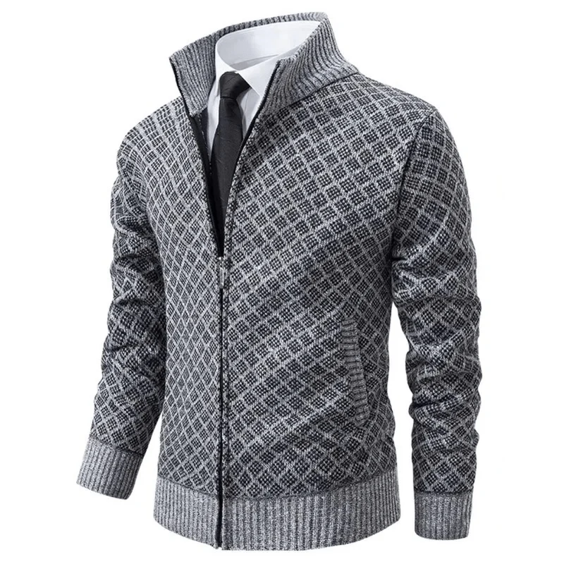 Strickjacke Mit Rautenmuster