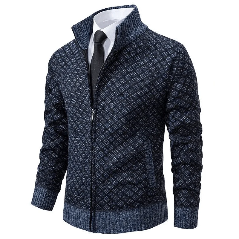 Strickjacke Mit Rautenmuster