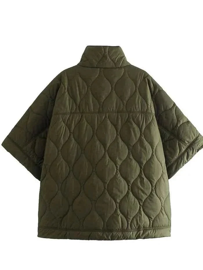 Oversized Steppjacke mit Stehkragen