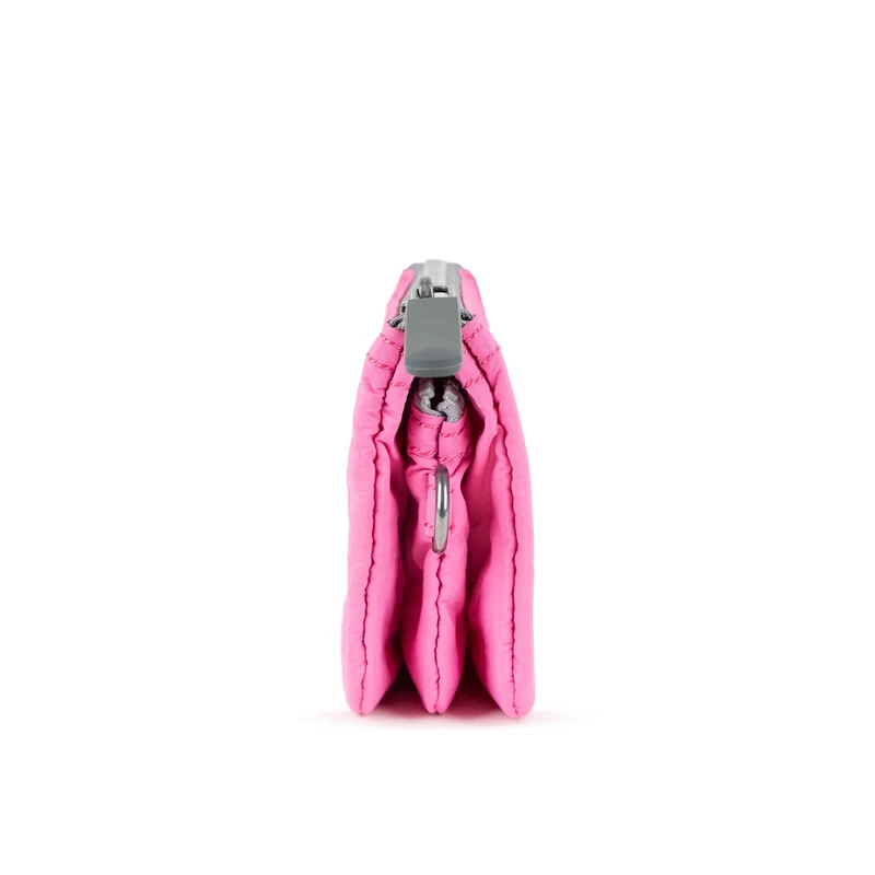 ROKA Carnaby Kleine, pinkfarbene Geldbörse aus recyceltem Taslon