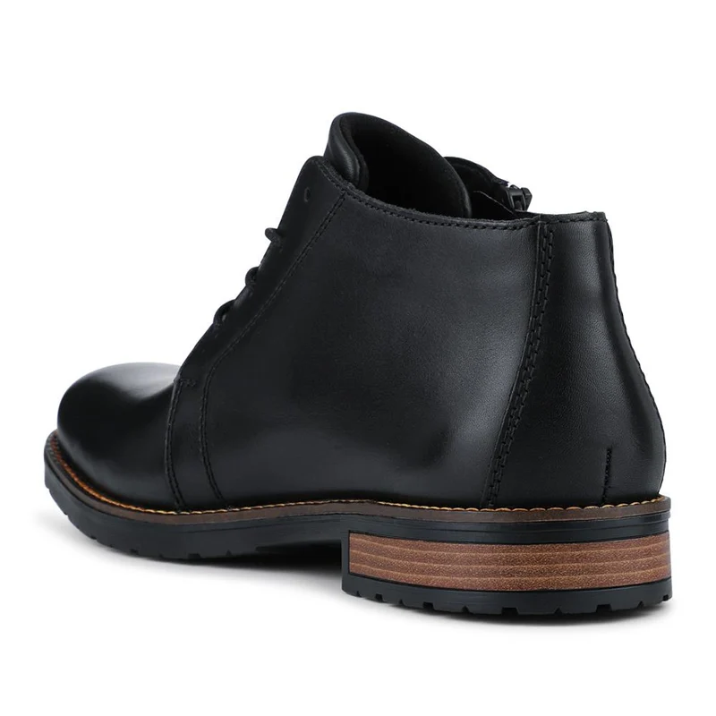 Rieker Zip & Lace Leather Shoes - RKR42502 / 327 703 - Black