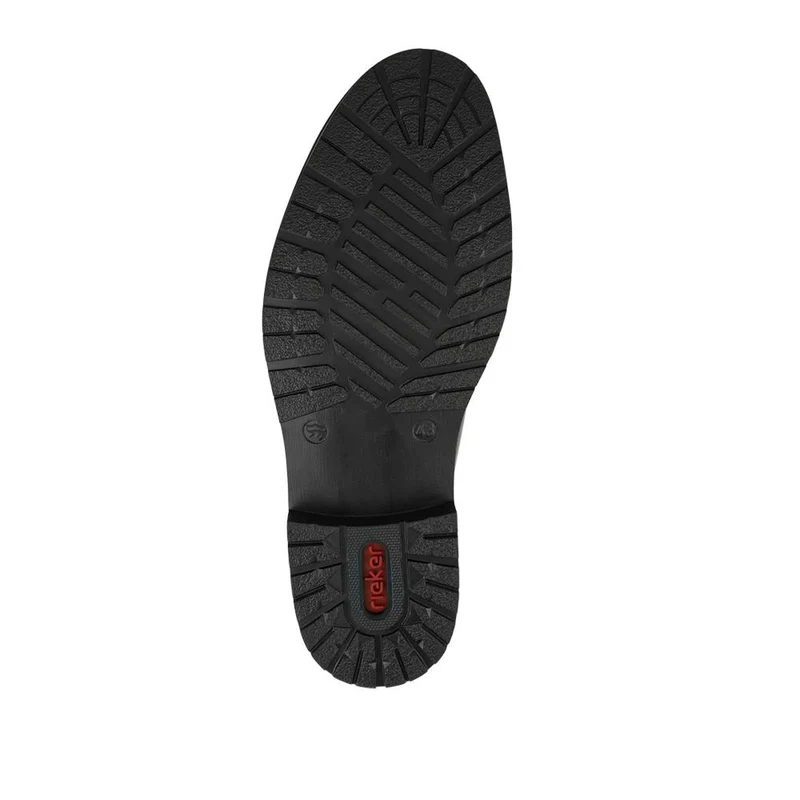 Rieker Zip & Lace Leather Shoes - RKR42502 / 327 703 - Black