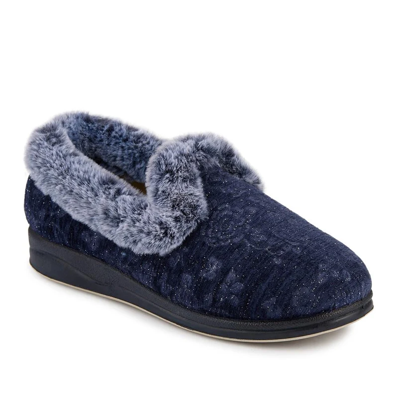 Warm Memory Foam Velour Slippers - QING42003 / 327 931