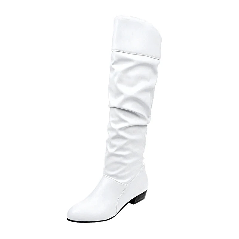 Damen nan knielange Slouch-Stiefel mit weichem Schaft und niedrigem Blockabsatz Drune