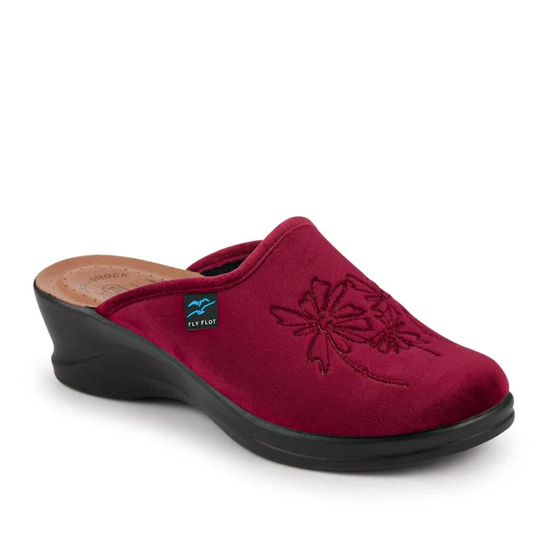 Fly Flot Engraved Self Moulding Mules - FLY42002 / 327 719 - Burgundy