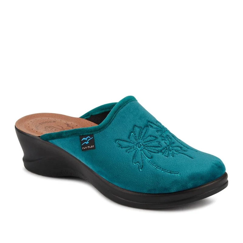 Fly Flot Engraved Self Moulding Mules - FLY42002 / 327 719 - Teal