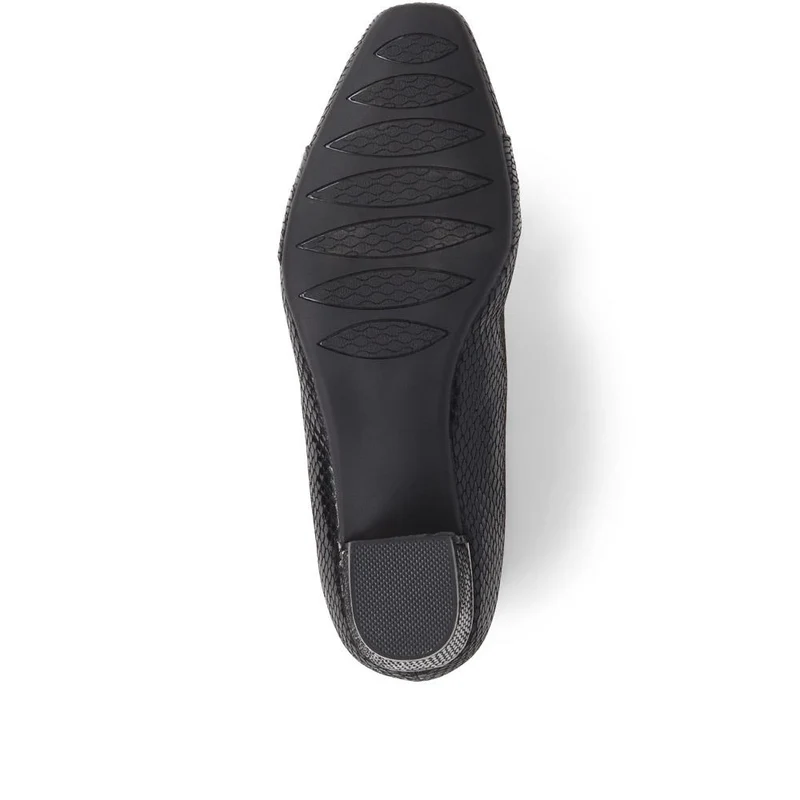 Heeled Court Shoe - WK38019 / 324 234 - Black Snake