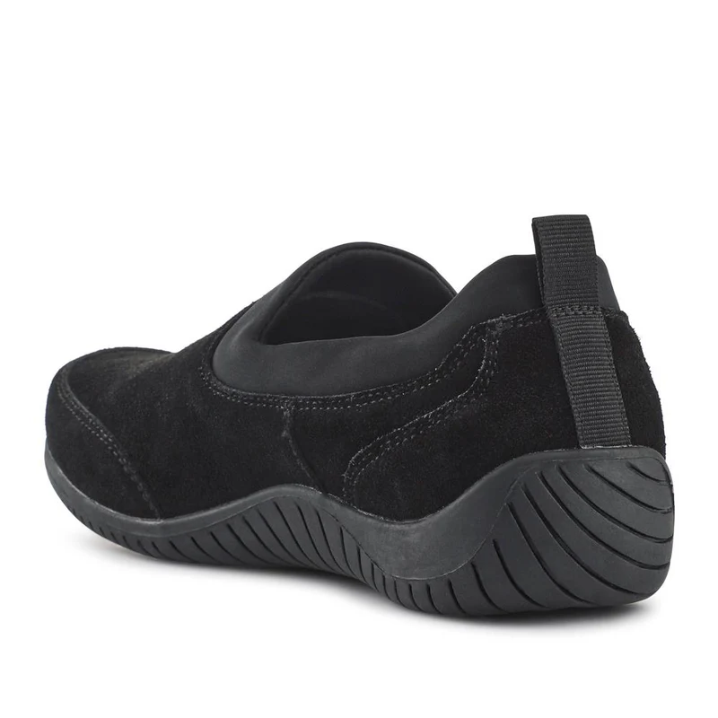 Wide-Fit Leather Slip-On Shoes - BRK42018 / 328 405 - Black