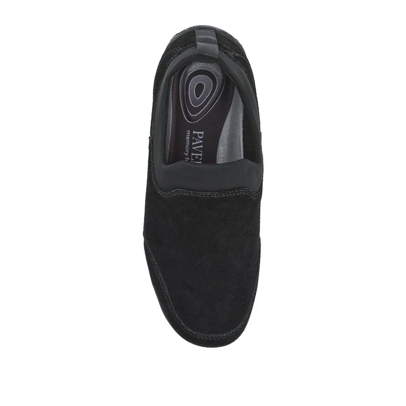 Wide-Fit Leather Slip-On Shoes - BRK42018 / 328 405 - Black