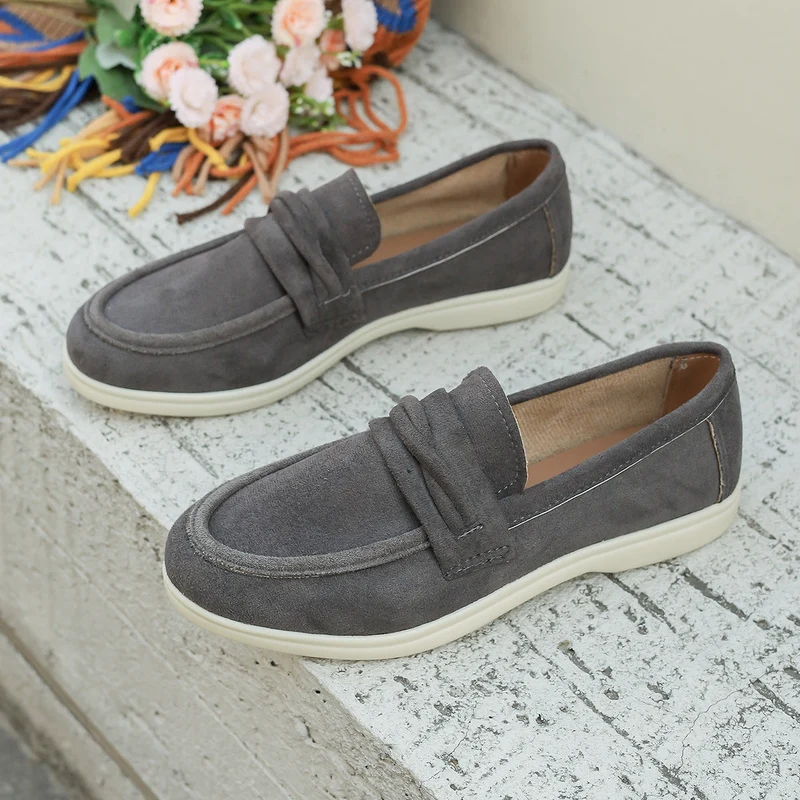 Damen nan elegante Wildlederoptik-Loafer mit gepolstertem Komfortfußbett Drune