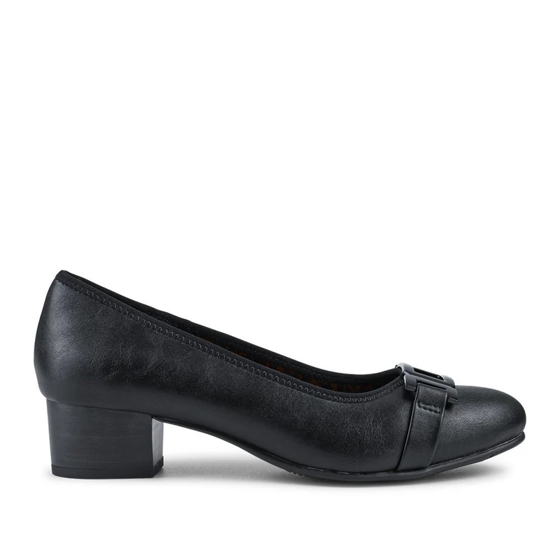 Smart Heeled Buckle Court Shoes - JANSP42005 / 327 781 - Black