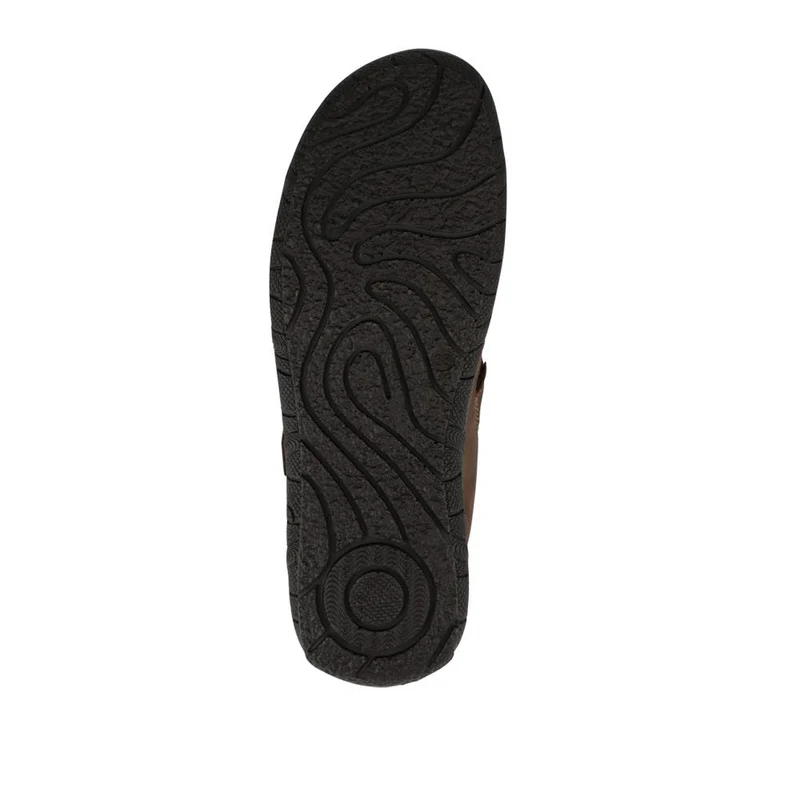 Leather Buckled Slip-On Shoes - KF42020 / 328 425 - Brown