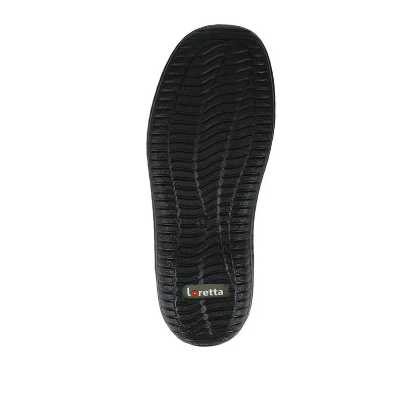 Loretta Wide Fit Leather Handmade Slip-Ons - HAK42018 / 328 590 - Black