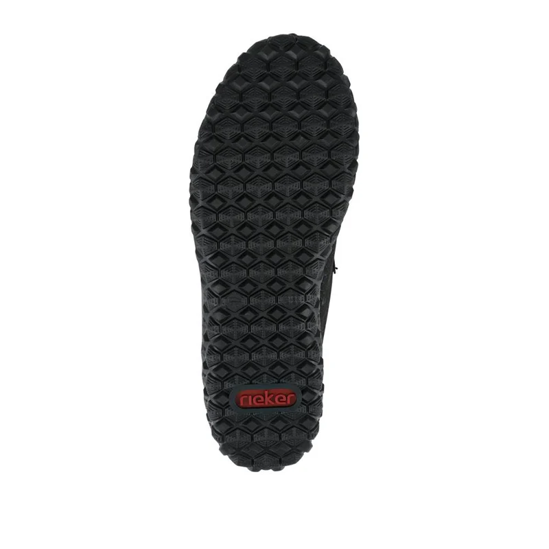 Rieker Wide Fit Rugged Zip & Lace Trainers - RKR42528 / 327 692 - Black