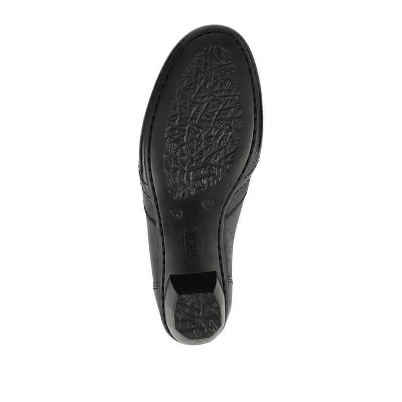 Rieker Leather Heeled Slip-On Shoes - RKR42522 / 327 688 - Navy