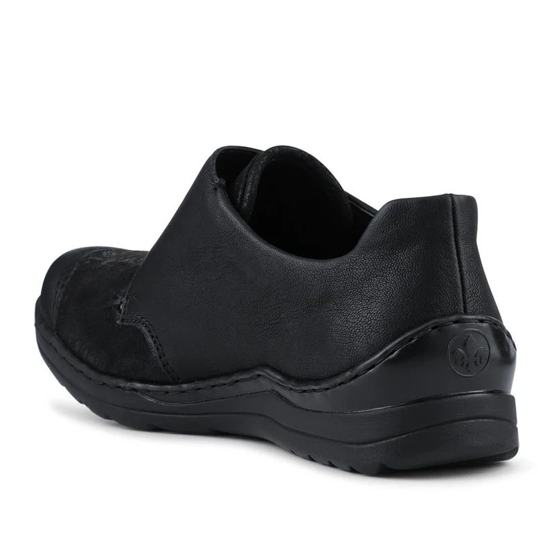 Rieker Wide Fit Cushioned Touch-Fasten Shoes - RKR42525 / 327 691 - Black