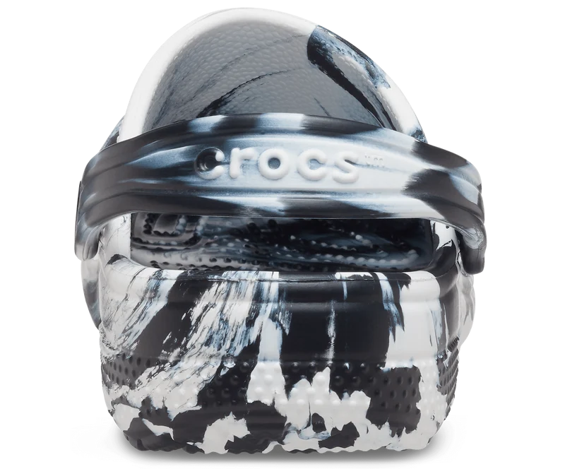 Crocs Klassischer marmorierter Kinder-Clog – Schwarz