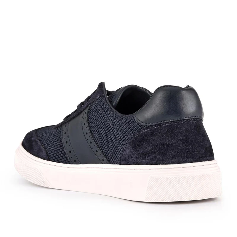 Stephan Lace-Up Leather Trainers - STEPHAN / 328 076 - Navy Suede