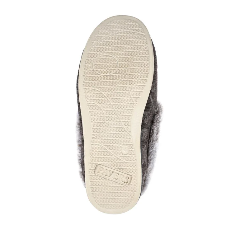 Warm Memory Foam Velour Slippers - QING42003 / 327 931 - Grey