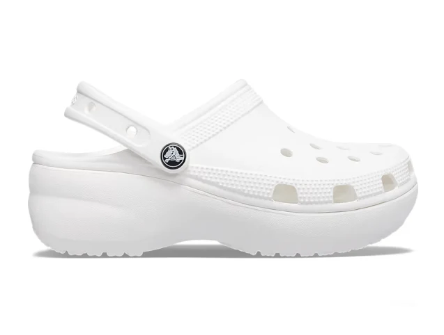 Crocs Klassischer Unisex-Plateau-Clog – Weiß