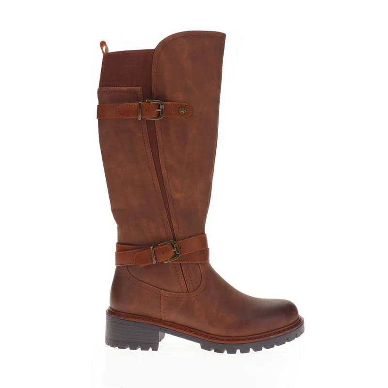 Dual-Buckle Long Boots - PINYI40005 / 326 150 - Brown