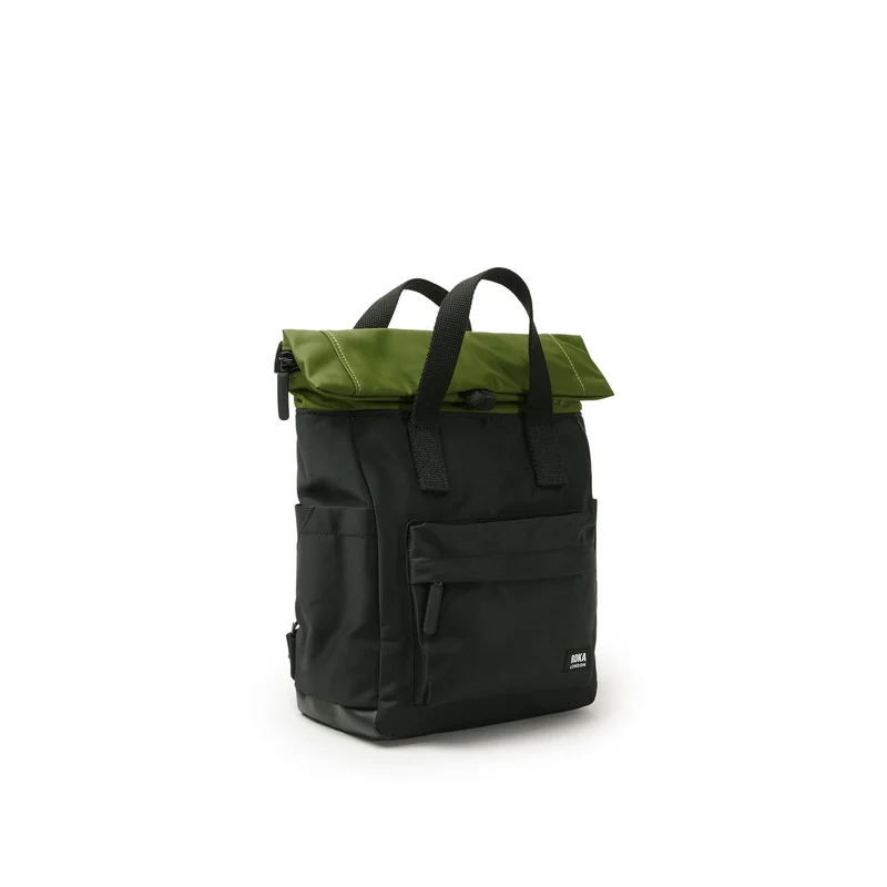 ROKA Kreativer Abfall Canfield B Schwarz / Avocado Kleine Tasche aus recyceltem Nylon