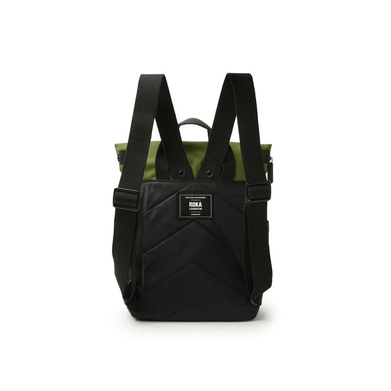 ROKA Kreativer Abfall Canfield B Schwarz / Avocado Kleine Tasche aus recyceltem Nylon