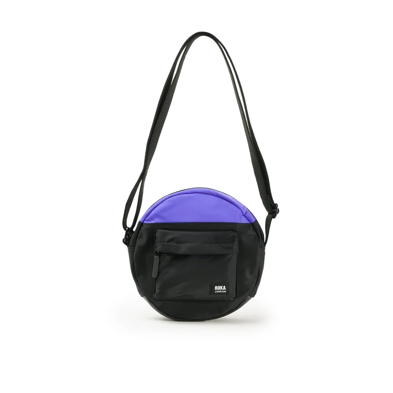 ROKA Kreativer Abfall Paddington B Schwarz / Schlichte lila kleine Tasche aus recyceltem Nylon