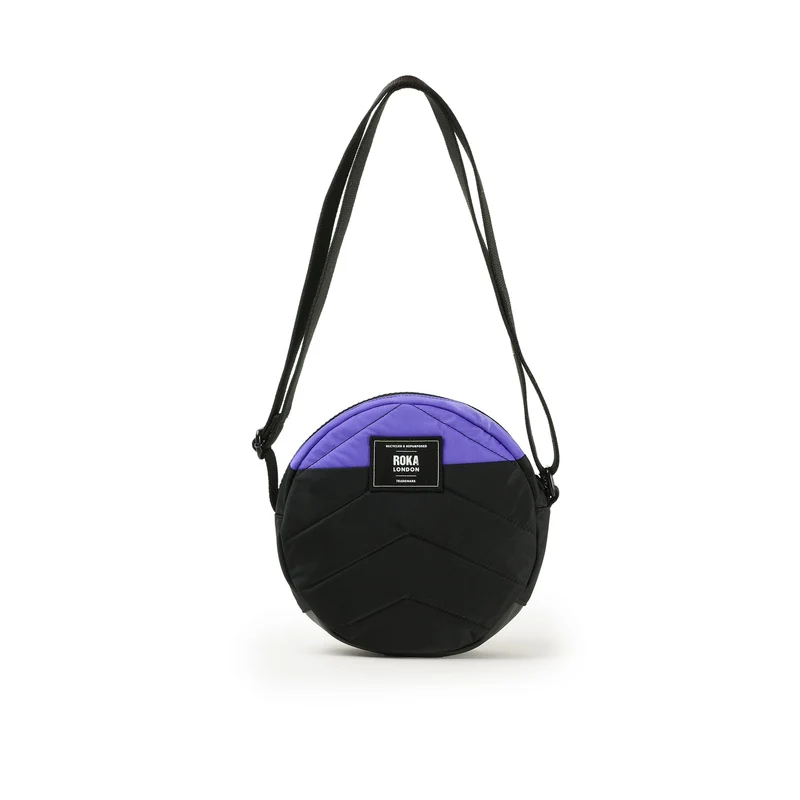 ROKA Kreativer Abfall Paddington B Schwarz / Schlichte lila kleine Tasche aus recyceltem Nylon