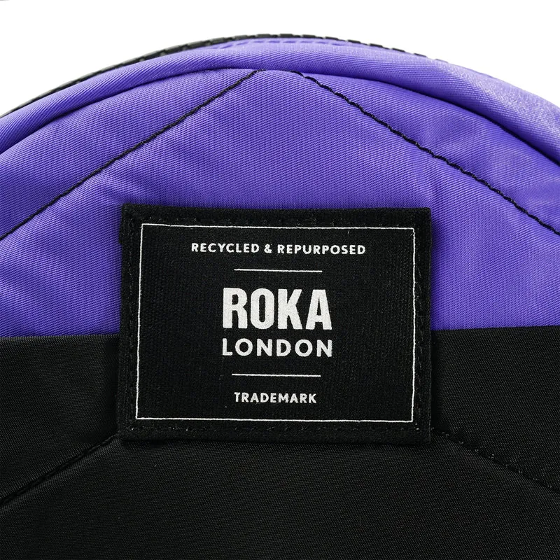 ROKA Kreativer Abfall Paddington B Schwarz / Schlichte lila kleine Tasche aus recyceltem Nylon