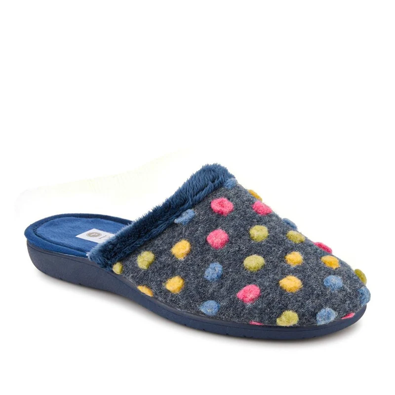 Cushioned Mule Slippers - FEVI40009 / 326 326 - Navy Multi