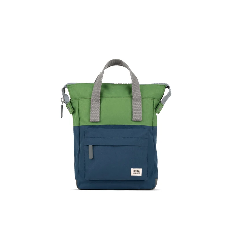ROKA Kreativer Abfall Bantry Kleine Tasche aus recyceltem Canvas, dunkelblau/grün