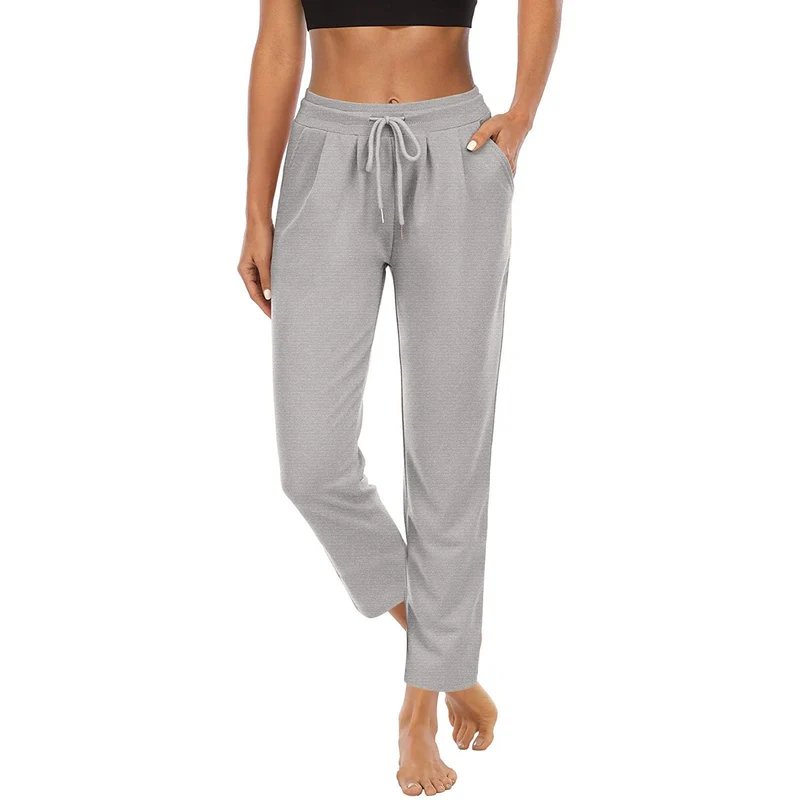 Damen nan komfortable Loungehose mit hohem Bund Tunnelzug Seitentaschen und leichtem Stretch Drune