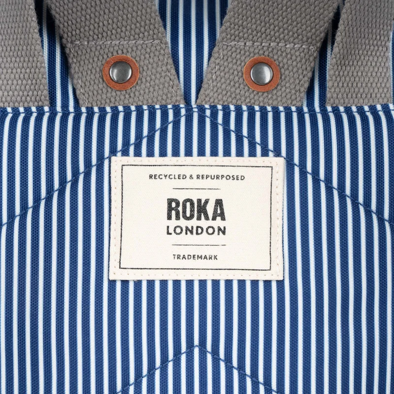ROKA Canfield B Hickory Stripe Medium Tasche aus recyceltem Canvas